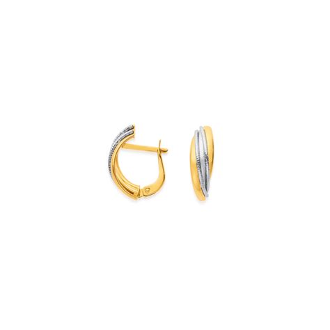 9ct Two Tone Twist Hoops Goldmark Nz