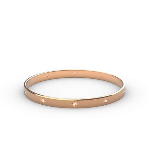 Star Set Rose Gold Bangle Platandia