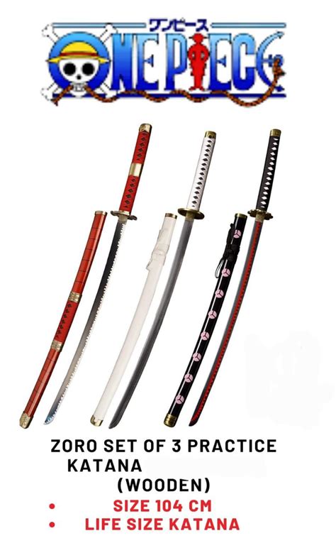 One Piece Roronoa Zoro Set of 3 Practice Katana -The Peppy Store ...