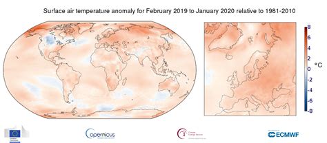 Surface Air Temperature For January 2020 Copernicus