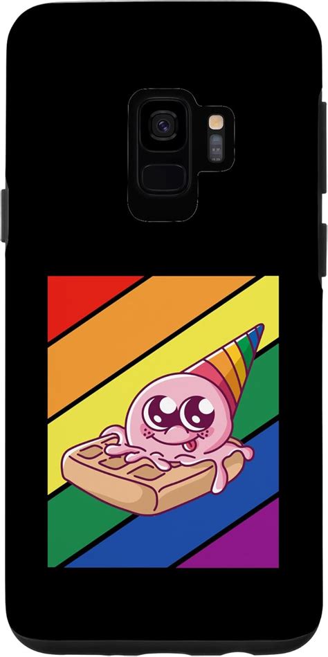 Amazon Galaxy S LGBTQ Flag Gay Pride Month Rainbow Ice Cream With Waffles Case Cell