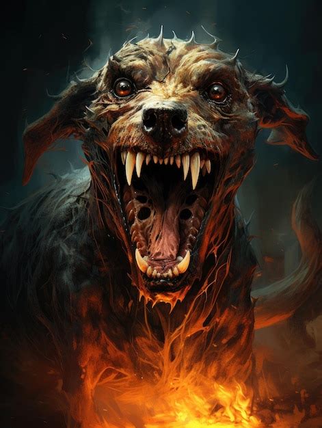 Premium Photo Scary Hell Dog 56ee844b61c143ae94029a7b09b Ai Generated