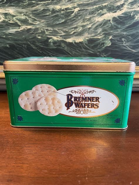 Collectible Vintage Bremner Wafers Tin Green - Etsy