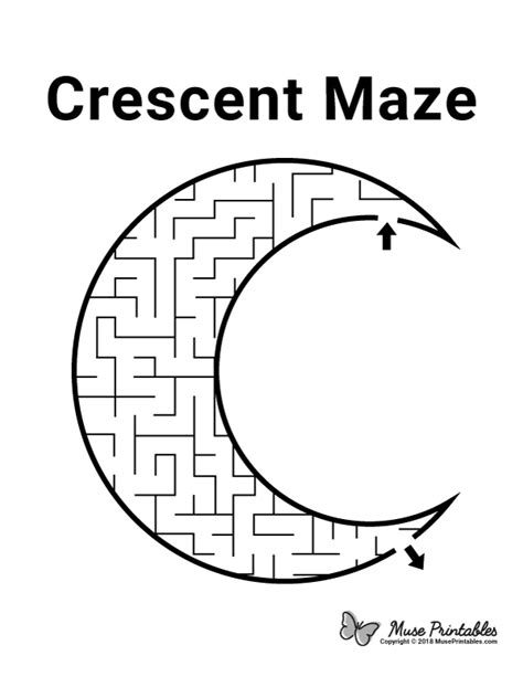 Free Printable Crescent Maze Download It From Downloadmazecrescent