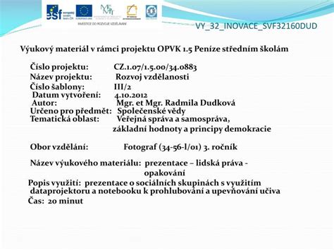 Ppt Vy 32 Inovace Svf32160dud Powerpoint Presentation Free Download Id 3542445