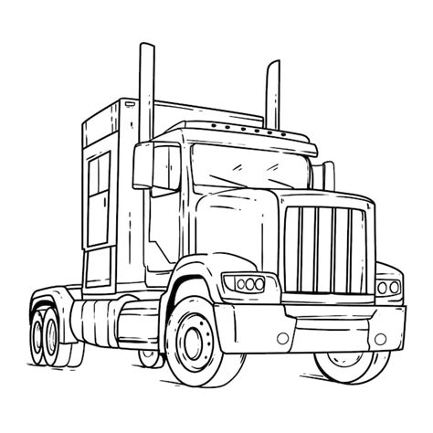 Premium Vector | Hand drawn truck drawing illustration