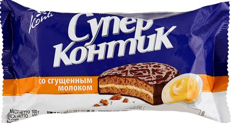 4600495507853 Печенье-сэндвич СУПЕР-КОНТИК со сгущеным молоком 100г (Конти)
