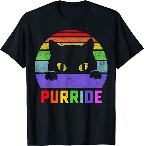 Pride Cat Purride Gay Lgbtq Rainbow Flag Retro Style T Shirt Walmart