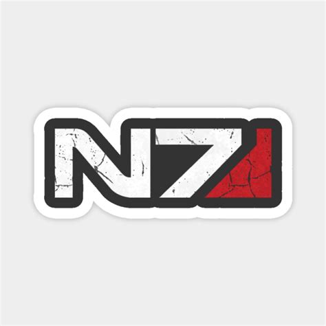 Mass Effect N7 Cracked Logo - Mass Effect N7 - Magnet | TeePublic