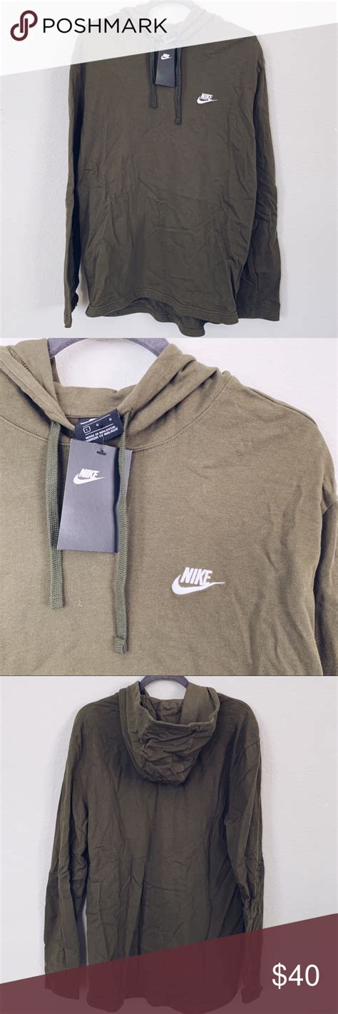 Nike Olive Green Hoodie Men’s large but unisex style, woman can wear oversized Nike Tops ...