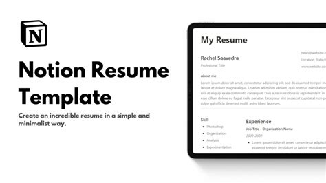 Resume a Notion Template for Free by Marco Elizalde - Personal Notion Template