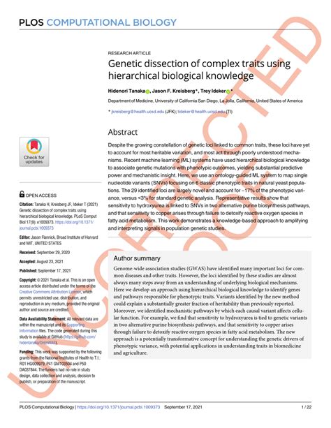 Pdf Genetic Dissection Of Complex Traits Using Hierarchical