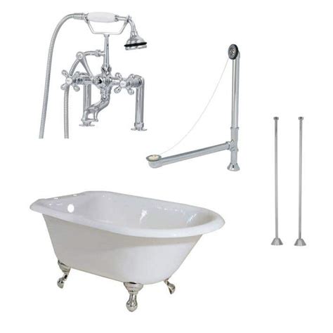 Norfolk 48 Inch Rim Mount Cast Iron Clawfoot Tub Package | VTB