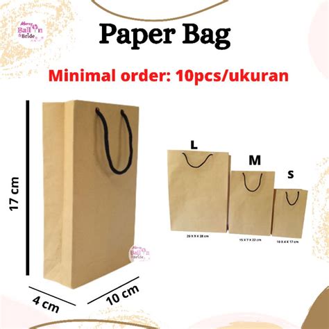 Jual Paper Bag Polos Coklat Ukuran M L Minimal Pcs Paper Bag