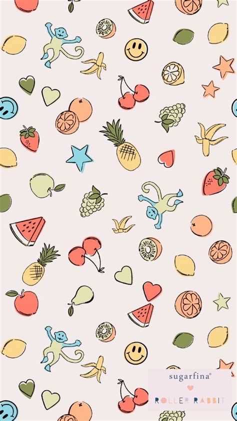 Fruity Roller Rabbit Print Summer Wallpaper