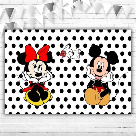 Buy Mickey And Minnie Mouse Backdrop Gender Reveal X White Polka Dot