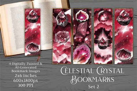 Printable Book Bookmarks Ruby Red Celestial Crystal 2 By Sapphire X