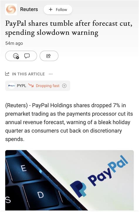 Go woke go broke: PayPal shares tumble after forecast cut, spending