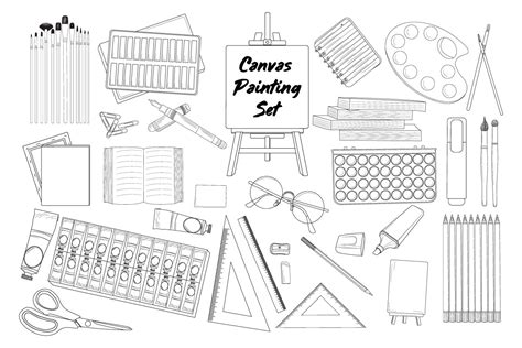 Painting Tools Craft Canvas Painting Set Graphic by colorpicx ...