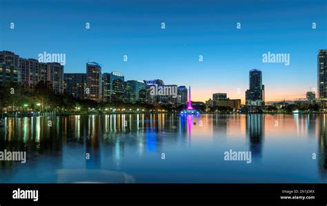 Orlando city skyline at night, Florida, USA Stock Photo - Alamy