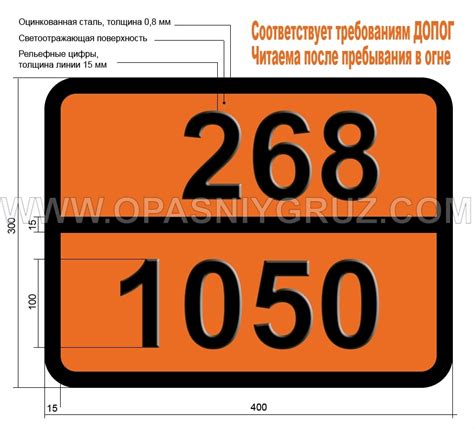 Табличка Опасный груз 268-1050 ВОДОРОД ХЛОРИСТЫЙ БЕЗВОДНЫЙ – купить за ...