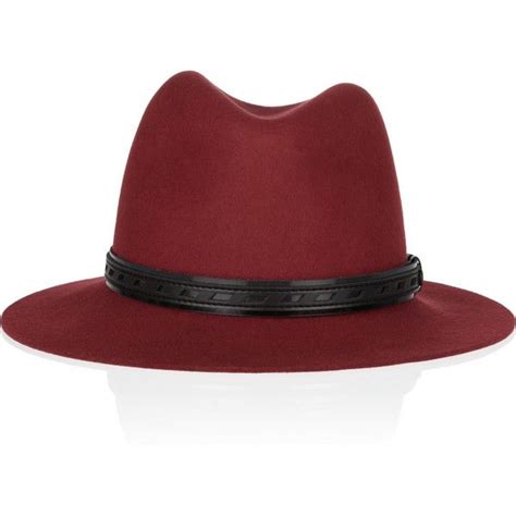 Rag And Bone Wool Felt Fedora 135 Liked On Polyvore Red Fedora Hat