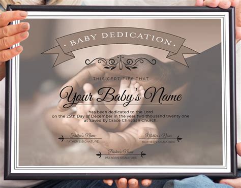 Editable Baby Dedication Certificate Template Brown - Posh Park