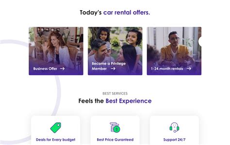 Prime Cars- Rental Car Services Website Landing Page on Behance