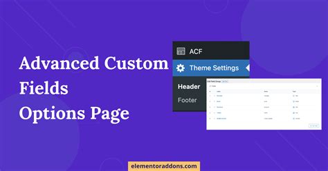 Advanced Custom Fields Acf Options Page Ultimate Guide