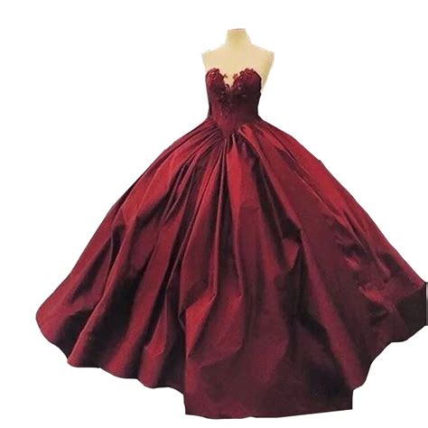 Burgundy Quinceanera Dresses Ball Gown Sweetheart Lace Up Floor