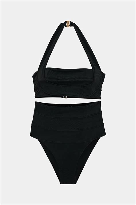 Outlet Kadın Oye Swımwear Marge Siyah Tokalı Bikini