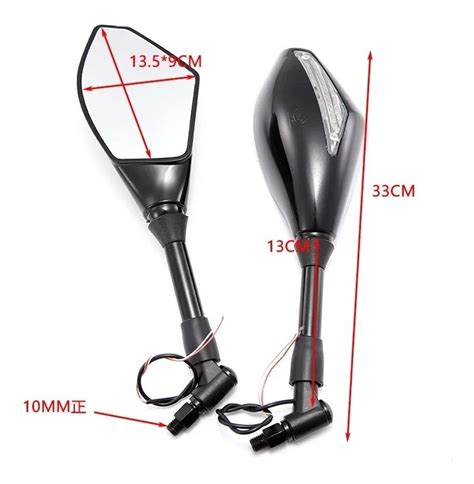 Espejos Con Direccionales Para Motos Naked Lujo 10 Mm Envío gratis