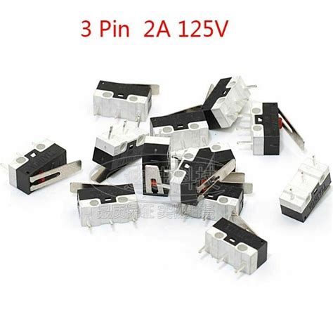 3 Pin Ultra Mini Micro Switch Roller Lever Actuator Mouse Microswitch