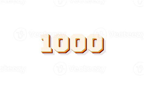 1000 Subscribers Celebration Greeting Number With Retro 2 Design