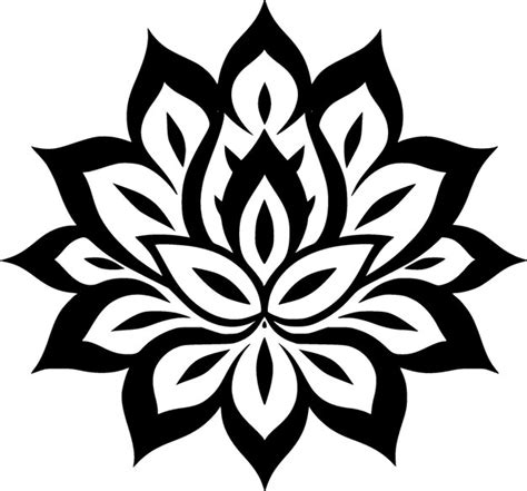 Premium Vector Mandala Black And White Vector Illustration