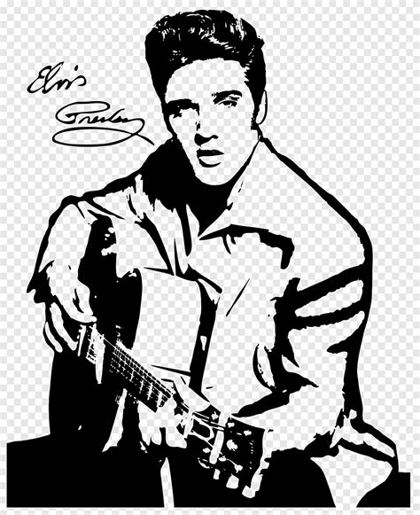 Elvis Presley, Elvis Presley Drawing Silhouette Black and white, ELVIS ...