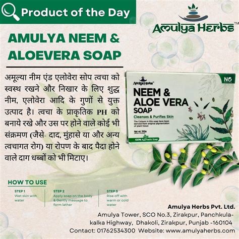 Ayurvedic Herbs 100 Gms Amulya Neem Aloevera Bath Soap For Personal At