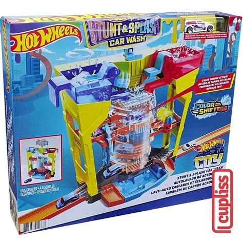 Jual Mattel Hot Wheels Grw Stunt Splash Car Wash Playset Shopee Indonesia