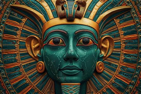 Egyptian Queen Statue With Exquisite Headdress Generative Ai Premium