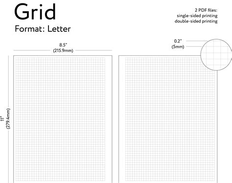 Printable Letter Grid Paper Grid Printable Planner Insert Etsy