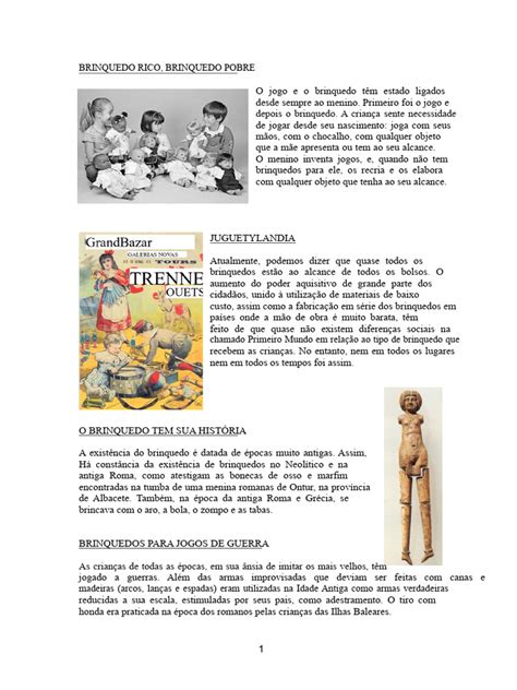 Historia Dos Brinquedos - A Evolução dos Brinquedos na História | PDF | Brinquedos | Bonecas