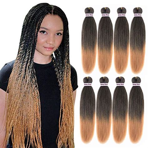 Ding Dian Pre Stretched Braiding Hair 20 8 Packs Braid Synthetic Hair Hot Water Setting