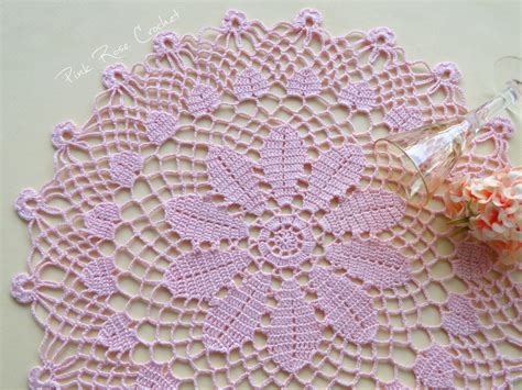 Pink Rose Crochet Doily 41