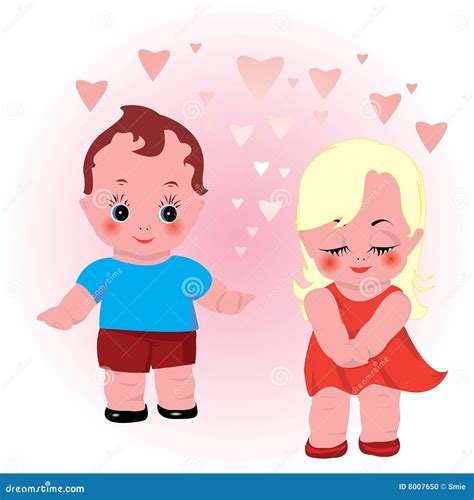 Enamoured Naked Dolls Royalty Free Cartoon Cartoondealer