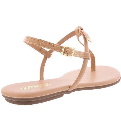 Sandália Rasteira Gabriela Detalhe Nó Nude