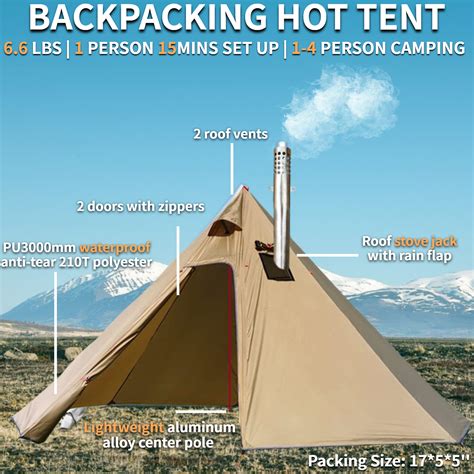 13ft Brown Teepee Hot Tent DANCHEL OUTDOOR