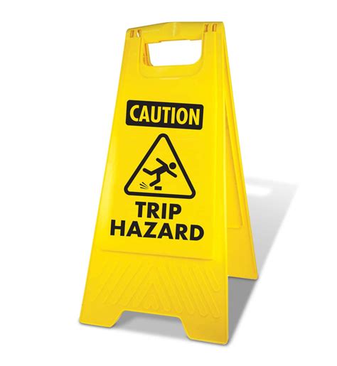yellow  frame caution trip hazard  signs