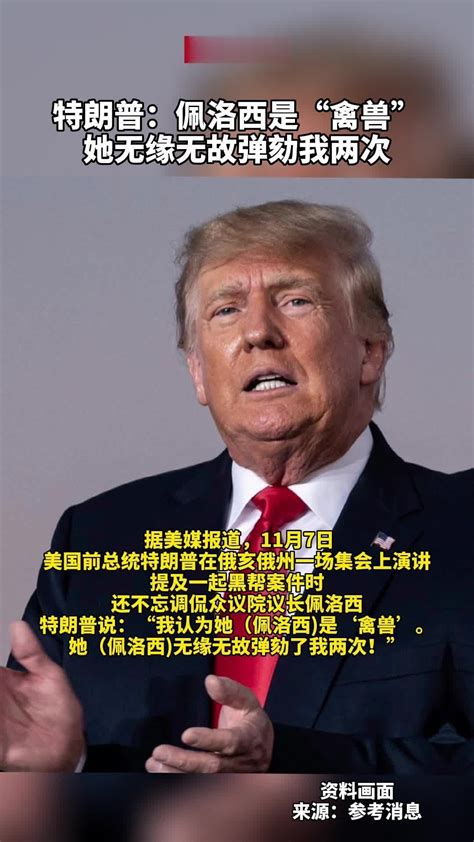 特朗普：佩洛西是“禽兽”她无缘无故弹劾我两次凤凰网视频凤凰网