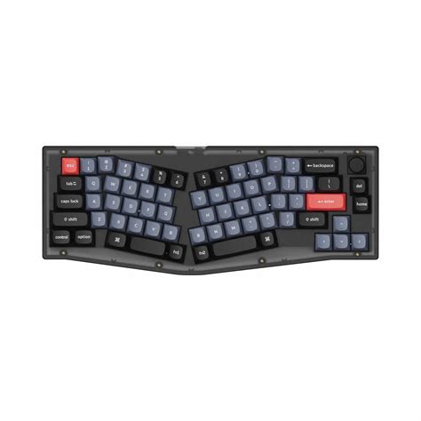 Tastatura Mecanica Keychron V Alice Layout Frosted Black Switches Red Hot Swap Knob EMAG Ro