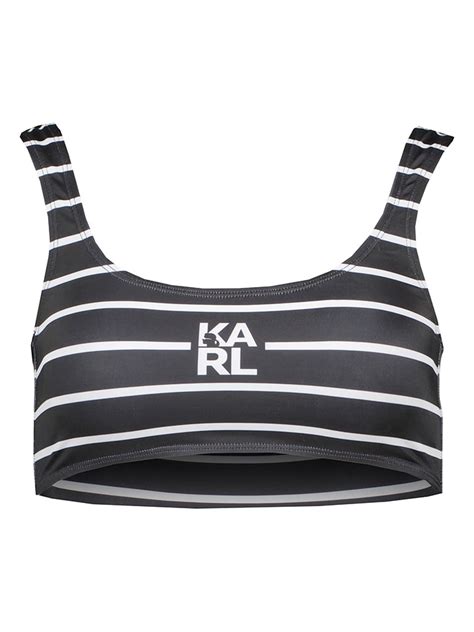 Karl Lagerfeld Top bikini w kolorze czarnym najlepsze wyprzedaże w limango